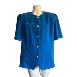 Vintage Pablo Collection Blue Blazer Jacket Petite 16 16P